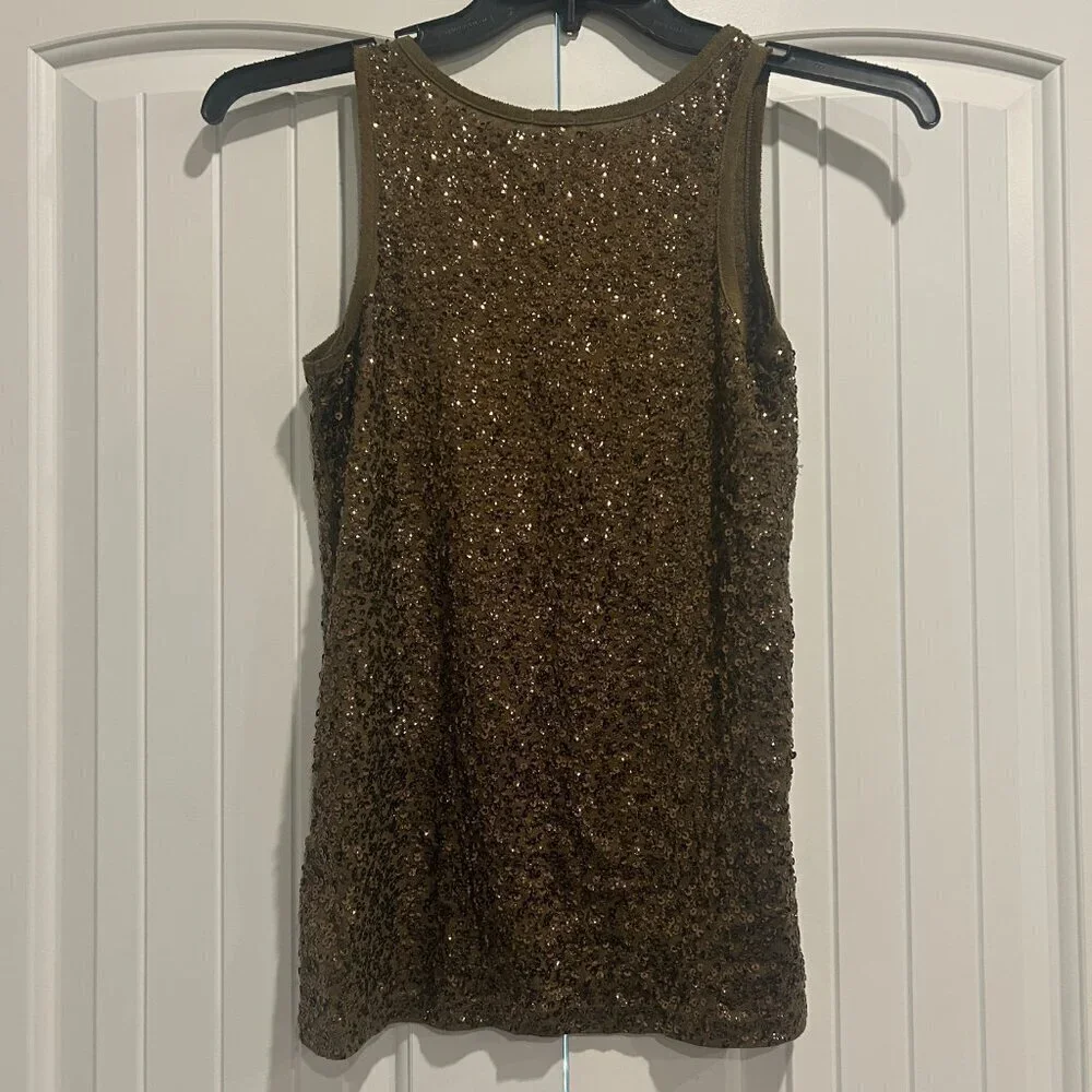 J Crew Bronze Drapey Sequins Tank Top Women’s Size XS